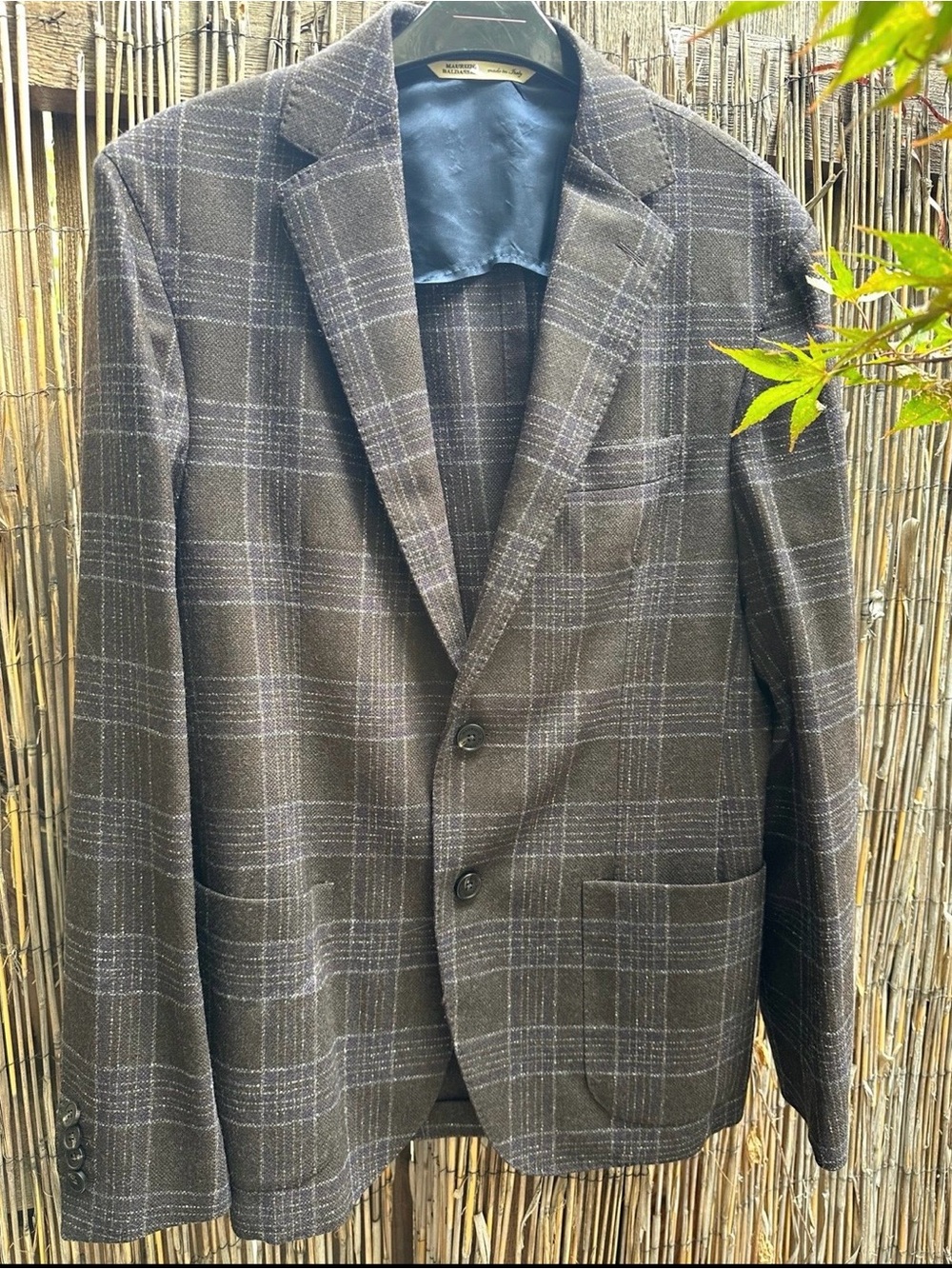 Maurizio Baldassari Men's Brown Plaid Wool Blazer - Classic Tailored Fit - Picture 7 of 9